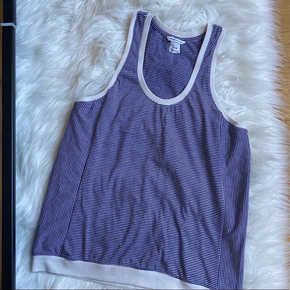 Club Monaco Thin Stripe Tank - Size S - Blue and White Stripe